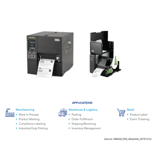TSC MB240T Industrial Direct Thermal Barcode Label Printer - Image 3