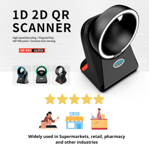 Syble XB-X86 2D Omnidirectional Desktop Barcode Scanner - Image 2