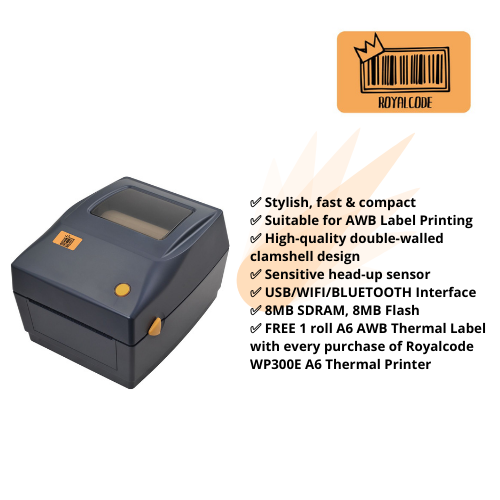 Royalcode WP300E A6 Direct Thermal Label Printer - Image 3